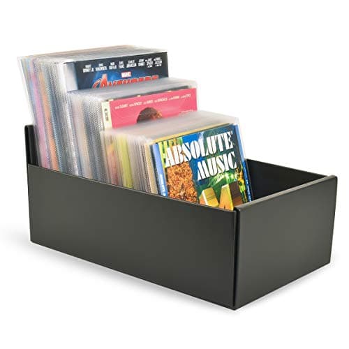 Image of 3L DVD / CD / Blu Ray Storage Box For Sleeves - Boxes For DVD Sleeve and CD Pocket Storage - Black - 10290