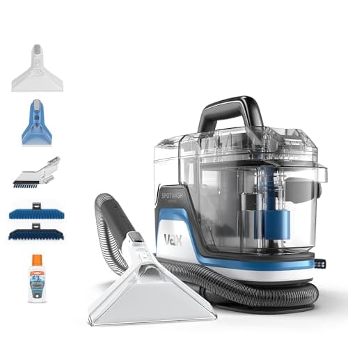 Image of Vax SpotWash Home Duo Spot Cleaner, Stain, Car, Upholstery, Sofa and Carpet Cleaning Machine, Included Pet Tool and Antibacterial Solution Removes Spills, White/Blue, CDSW-MPXP