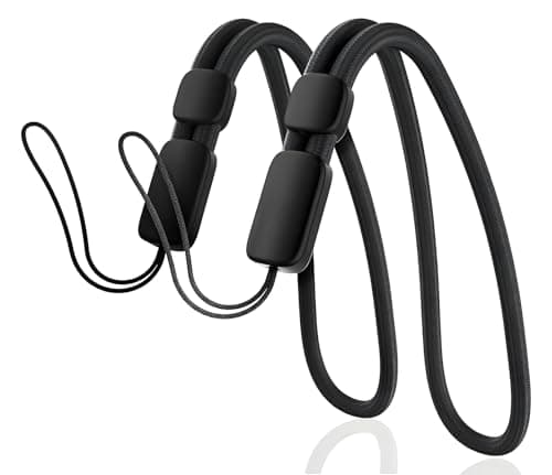 Image of XILIYAI 2 Pack Hand Wrist Strap Lanyard, Adjustable Black Nylon Hand Wrist Straps Wrist Strap for Mobile Phone Case Holder, Camera, Key, AirPods Pro, Camera, Key, GoPro, USB Drive, Ski Glove