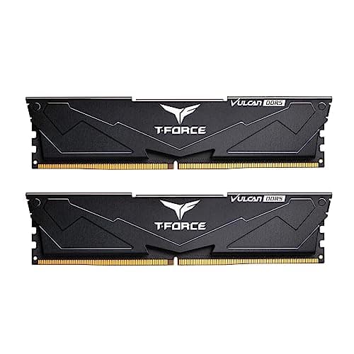 Image of TEAMGROUP T-Force Vulcan DDR5 32GB (2x16GB) 6400MHz (PC5-51200) CL32 Desktop Memory Module Ram for 600 700 Series Chipset XMP 3.0 Black FLBD532G6400HC32ADC01