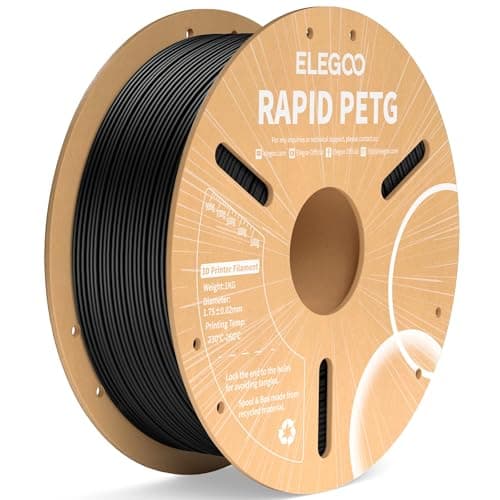 Image of ELEGOO Rapid PETG Filament 1.75mm Black 1KG, High Speed Up to 600mm/s 3D Printer Filament Dimensional Accuracy +/- 0.02 mm, 1kg Cardboard Spool(2.2lbs) Fits for Most FDM 3D Printers
