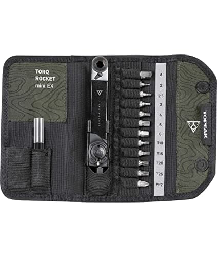 Image of Topeak Unisex Rocket Mini Ex Cycle Torque Wrench Set, Black/Green, 14.5 X 7 X 3 Cm EU