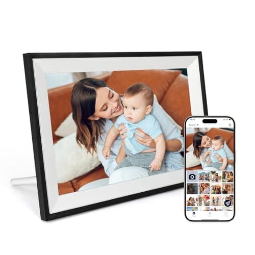 Image of AEEZO Digital Photo Frame WLAN 10.1 Inch, 1280x800 IPS Touchscreen WiFi Electronic Photo Frame, Automatic Rotation Digital Picture Frame, Easy Setup, Share Photos or Videos Everywhere (White)