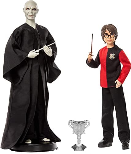 Image of Harry Potter Collectible Doll 2-Pack, Gift Set with 12-inch Voldemort Doll and 10.5-inch Harry Potter Doll, with Film-Inspired Fashions and Wands, Gift for 6 Year Olds and Up