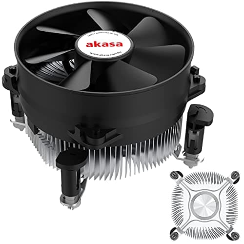 Image of Akasa Aluminium Core Value CPU Cooler | Low Noise PWM Fan | TDP 77W | Aluminium Heatsink | 92mm Quiet Fan | Easy Installation | Designed for Intel LGA775, LGA115x, LGA1200 | AK-CC7108EP01