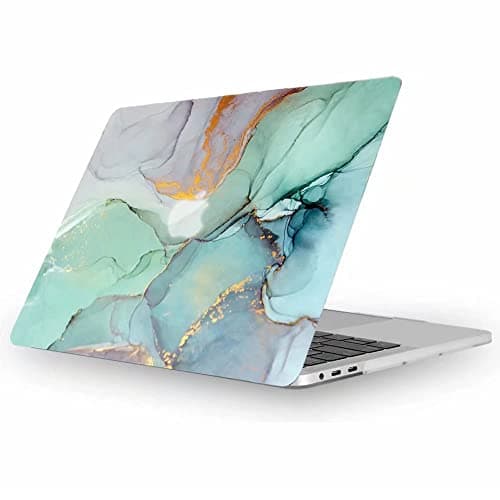 Image of Fancity Compatible with MacBook Pro 16 inch Case 2026 M5 2025 M4 2021-2024 M3 M2 M1 A3429 A3428 A3403 A3186 A2991 A2780 A2485, Rubberized Protective Cover Plastic Hard Shell Pro 16 Case, Green Marble