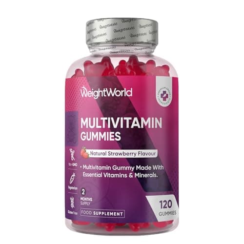 Image of Multivitamin Gummies for Women & Men - 13 Ingredients - 120 Gummies - 2 Months Supply - Natural Strawberry Flavour - Vitamins & Minerals Like VIT C, D3, B6, B7, B12 & Zinc - Vitamin Gummy for Adults