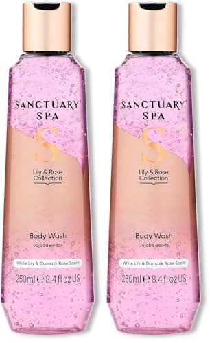 Image of Sanctuary Spa Lily and Rose Shower Gel, Body Wash, Vegan and Cruelty Free, 250ml (Pack of 2)