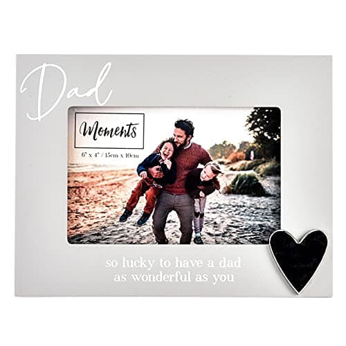 Image of Grey Wooden Photo Frame with 3D Heart - 6x4 - Dad