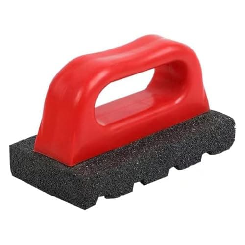Image of Ptdfjspt Masonry Rubbing Brick, Fluted Rub Bricks, 20 Grit, Plastic Handle