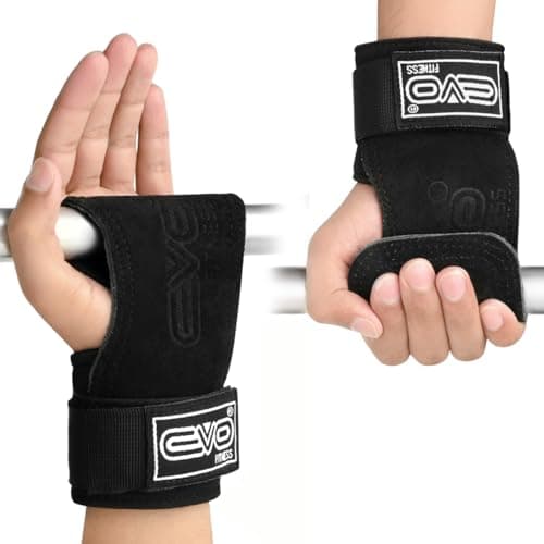 Image of EVO Fitness Wrist Straps for Weightlifting Weightlifting Grip Strap for Gym Deadlifts, Powerlifting, Heavy Shrug, Pull Ups Enhanced Grip for Optimal Hand and Wrist Protection Men Women (All Black)
