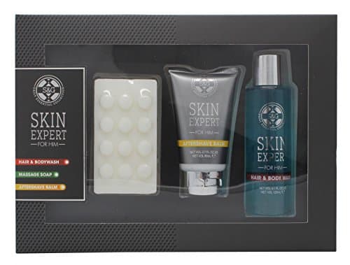 Image of Style & Grace Skin Expert For Him Pamper Pack Gift Set 120ml Aftershave Balm + 120ml Hair & Body Was