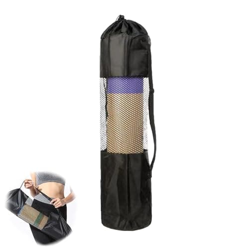 Image of aqlbhz Yoga Mat Bags Yoga Mat Carry Bag Adjustable Strap for Most Yoga Mats to Gym Class Beach Park Travel for Women & Men Biking Running Public Transport(Black)