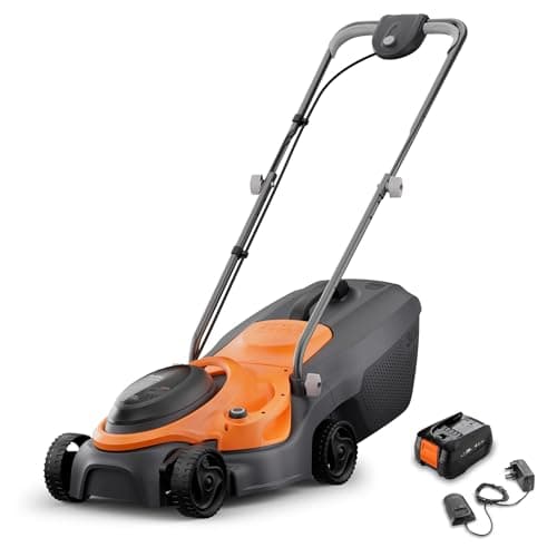 Image of Flymo 18V SimpliMow 320 Cordless Lawnmower – 4.0Ah Battery & Charger Included, 32cm Cutting Width, Lightweight, Up to 200m²
