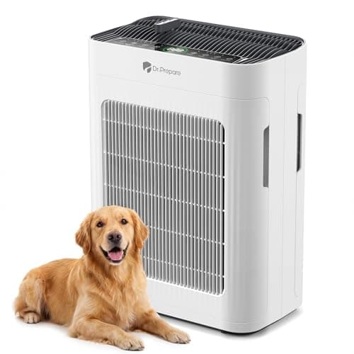 Image of Dr.Prepare Air Purifier for Home Bedroom Large Room, CADR 300m³/h for 78m², Dual-Sided Air Intake, HEPA Air Cleaner with Washable Pre-Filter, 20dB Sleep Mode, Auto & Pet Mode for Pollen Smoke Odors