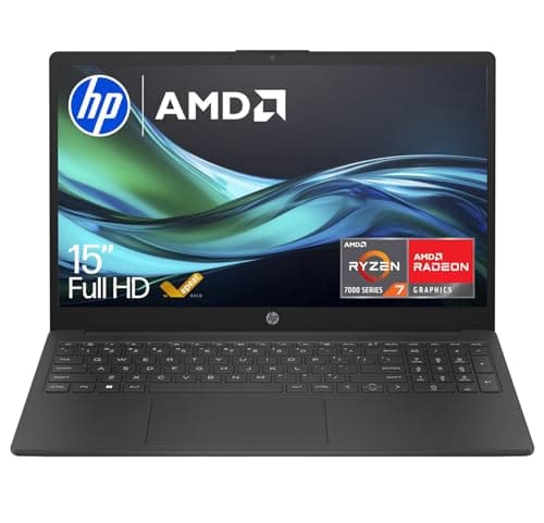 Image of HP 15.6" Laptop | AMD Ryzen 7 Processor | 16GB RAM | 512GB SSD | Windows 11 | Fast charge | FHD Display | Dual speakers | Up to 10hrs battery | Jet Black | 15-fc0007sa