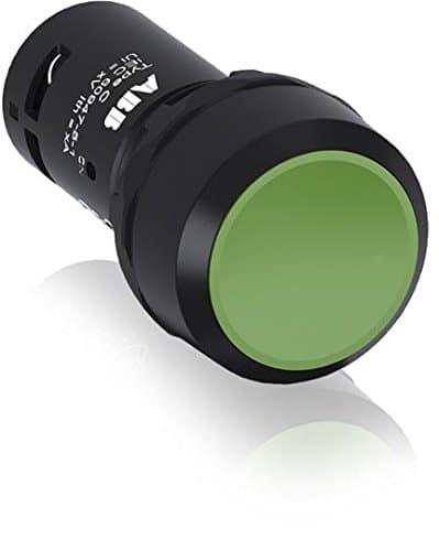 Image of CP1-10G-10 | 1SFA619100R1012 | CP1-10G-10 | ABB COMPACT PUSHBUTTON, MOMENTARY, FLUSH, GREEN, NON-ILLUMINATED, 1NO, BLACK PLASTIC | Pack of 10