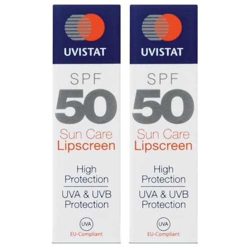 Image of Uvistat Sun Care Lipscreen | SPF50 | Moisturising Lip Balm | Prevent Dry and Chapped Lips | 2 Tubes