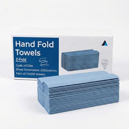 Image of 2 Ply Z Fold Blue Paper Towels 3000 Blue Sheets Extra Strong and Super Absorbent Paper Hand Towels
