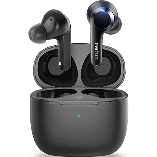 Image of EarFun Wireless Earbuds, [What Hi-Fi Awards] Air Bluetooth In-Ear Headphones with 4 Mics ENC, Sweatshield™ IPX7 Waterproof, Clear Sound, Deep Bass, Wireless Charge, Game Mode, App Customize EQ, 35H