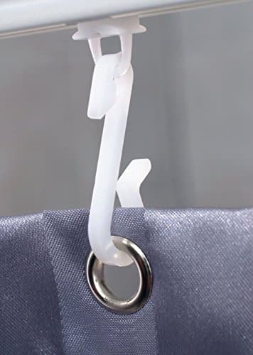 Image of Replacement Parts 24 Hooks and 24 Gliders Ideal for Tracks and Rails for Shower Curtains White
