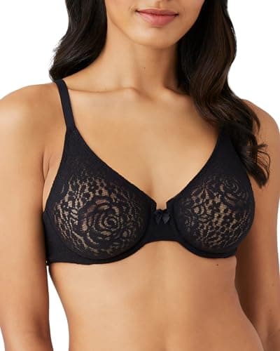 Image of Wacoal Women's Halo Underwire Bra Black Black 32DD