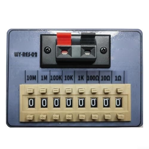 Image of Resistor Box, 8-Dial Adjustable Decade Resistance from 0.1Ω to 9.999MΩ for Electrical Testing, Circuit Calibration, DIY Projects & Multimeter Accessory(WY RES 02)