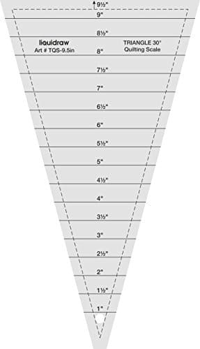 Image of Liquidraw Triangle Quilting Ruler Acrylic Template - 30° / 9.5" | Made From Durable Clear Acrylic | Ideal for Sewing, Dressmaking or Arts & Crafts | Helpful in Cutting Triangles | Half Inch Markings