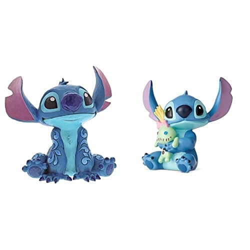 Image of Disney Traditions Big Trouble Stitch Statement Figurine & Disney Showcase Stitch Doll Figurine, Multicolor, One Size