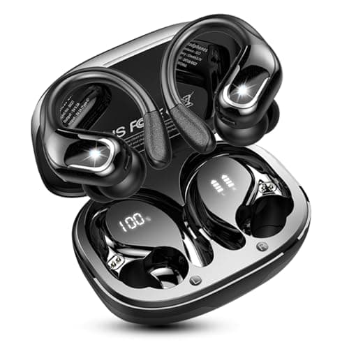 Image of Wireless Earbuds Sport, 2026 Rulefiss Bluetooth 5.4 Headphones 75Hrs HD Stereo Ear Buds, Running Earphones with Earhooks, 4 ENC Noise-Cancelling Mic, USB-C, IP7 Waterproof, for iOS Android Gym Workout