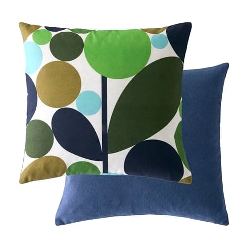 Image of Orla Kiely Bubble Flower Microfibre Filled Cushion – Evergreen (45cm x 45cm)