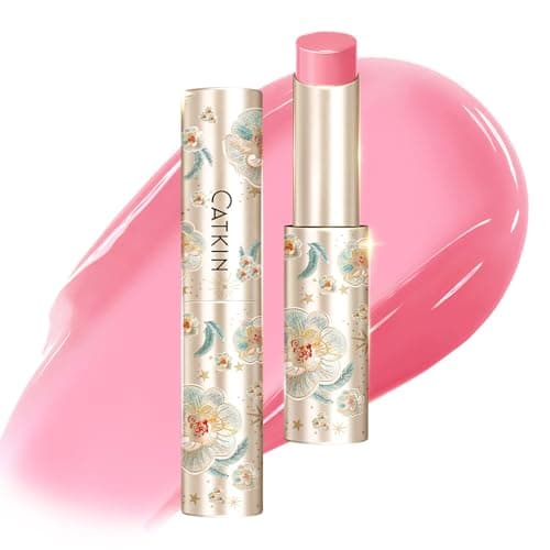 Image of CATKIN Glossy Tinted Lip Balm, Hydrating Natural Lip Repair Melting Balm, Sheer Colour Plumping Lip Gloss, Butter Formula for Dry Cracked Lips, 3.4g
