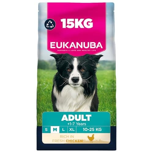 Image of Eukanuba Fresh Chicken - Complete Dry Dog Food - For Adult Medium Breed Dogs 15KG