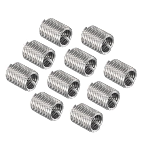 Image of CoCud Wire Thread Inserts, 1/2-13 UNC 2.0D 20mm Length, 304 Stainless Steel Wire Screw Sleeve Insert Helical Type Coiled - (Applications: for Automotive Repairs), 10pieces