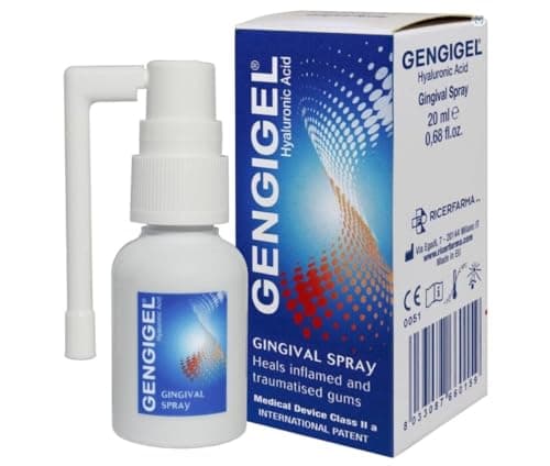 Image of Gengigel Oral Spray 20ml - Hyaluronic Acid Mouth Ulcer Treatment for Adults, Gum Repair & Gum Disease Care, Spray for Mouth Ulcers, Inflamed or Bleeding Gums