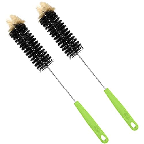 Image of Bottle Brush,Long Bottle Cleaning Brush 17" Extra Long Brush for Washing Narrow Neck Beer, Wine,Tea Coffee Cup,Kombucha,Water Bottles,Decanter Flexible Bendable Brushes (A-black)