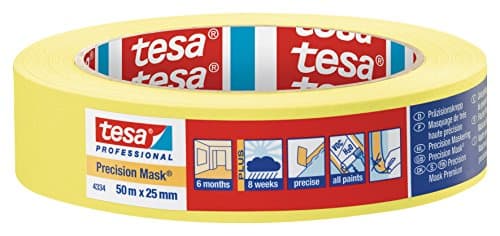 Image of tesa 43340000100 Precision Mask Indoor Masking Tape for Painting and Decorating, Residue Free Removal, 50 m x 25 mm