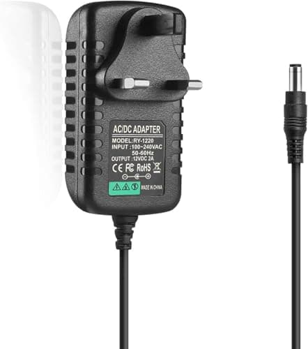 Image of 12V 2A Power Supply Adapter, AC Adapter 100-240V to 12v DC Power Adapter 5.5mm x 2.1mm Jack for LED Strip Lights, Router, CCTV Camera, Monitor Etc