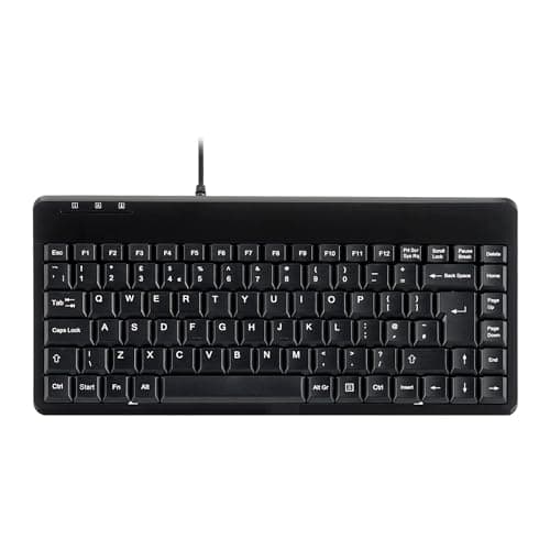 Image of perixx PERIBOARD-409U Wired USB Mini Keyboard, Black, UK Layout