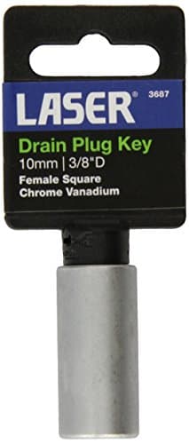 Image of Laser 3687 Drain Plug Key - Female Square 10Mm, Silver