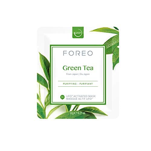 Image of FOREO Green Tea UFO Activated Facial Mask for Blemish-Prone Oily Skin, 6 pack, Purifying, Antioxidant, Moisturizing, Green Tea & Ulmus Extract, Cruelty-Free, Clean Formula, Compatible with UFO 2 & UFO