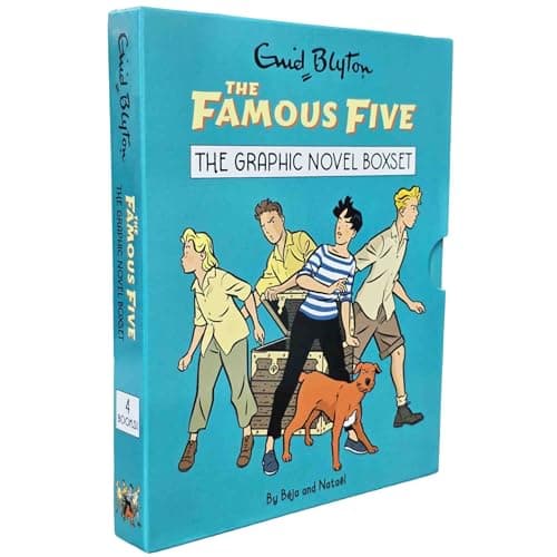 Image of The Famous Five Graphic Novel 4 Books Collection Box Set By Enid Blyton(Five Go to Smuggler's Top, Five Run Away Together, Five Run Adventuring Again & Five on a Treasure Island)
