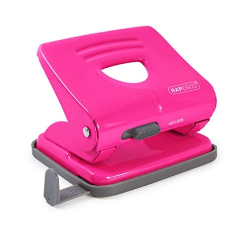 Image of Rapesco 1360 825 2-Hole Metal Punch, 25 Sheet Capacity, Hot Pink