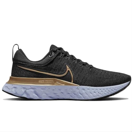 Image of NIKE Infinity React 2 Women's Trainers Sneakers Running Shoes CT2423 (Black/Ghost/Dark Smoke Grey/Metallic Gold 009) UK4 (EU37.5)