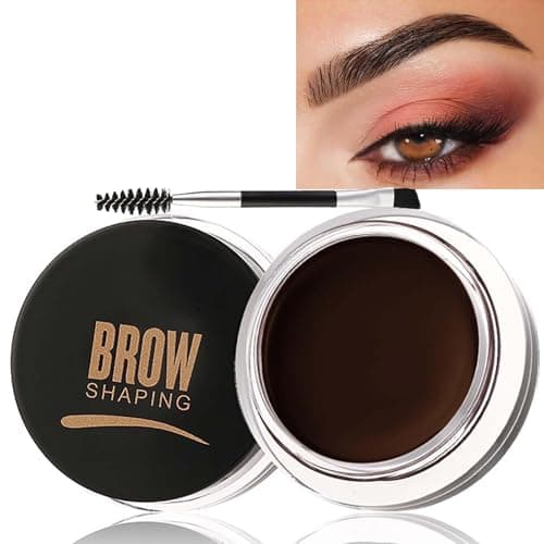 Image of Bold & Beautiful 24H Waterproof Eyebrow Pomade - Black Coffee Smudgeproof Brow Gel with Dual-Ended Brush, Quick-Dry Non-Greasy Formula for Natural 3D Brows
