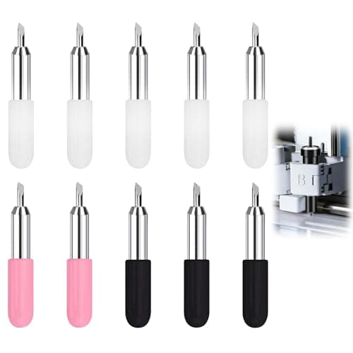 Image of 10Pcs Replacement Blade Compatible with Joy Cutting Blades, Includes 45° Fine Point, 60° Deep Cut and 30° Shallow Cut Plotter Knife Blades, Tungsten Steel Cutting Blade Accessories 3.0mm
