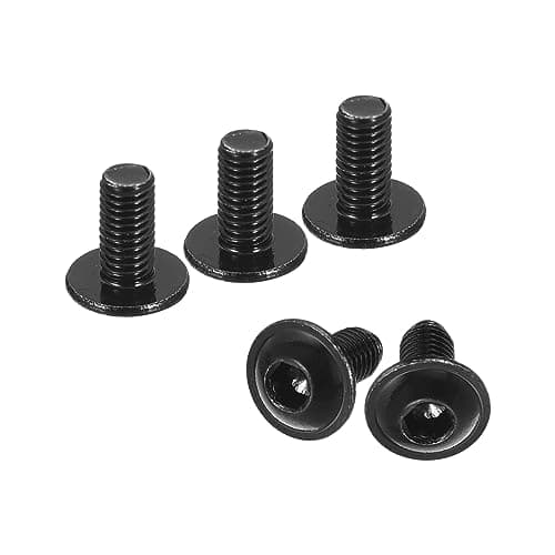 Image of sourcing map Flanged Button Head Socket Cap Screws, 50pcs M3x6mm 304 Stainless Steel Black Oxide Socket Drive Fasteners Bolts, Fully Thread Machine Screws