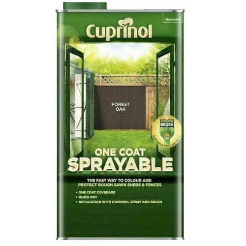 Image of Cuprinol One Coat Sprayable Fence Treatment Harvest Brown 5 Litre