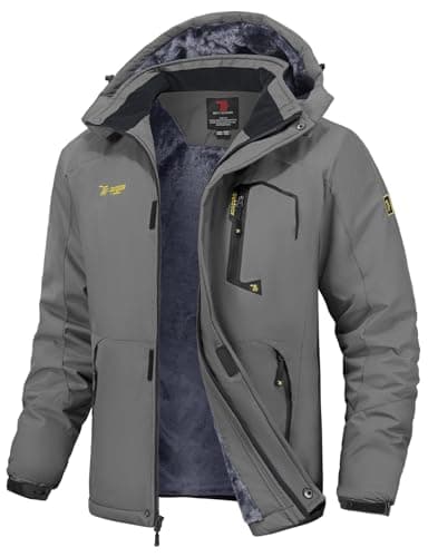 Image of YSENTO Mens Waterproof Ski Winter Jacket Outdoor Warm Windproof Fleece Coats with Hood(Medium Grey,S)