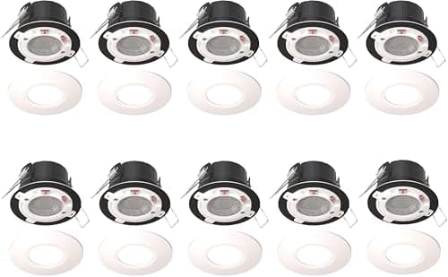 Image of Bright Source All in One Switchable Wattage 4W/6W Integrated LED Spot Downlight, White Bezel, TRIAC Dimmable, Adjustable Colour 2700K 3000K 4000K 6000K, IP65, IK07, Fire Rated, 10 Pack